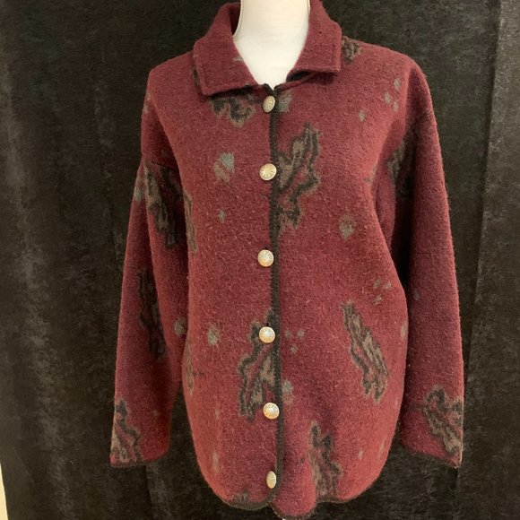 ALPS 100% Wool Cardigan Jacket - Picture 1 of 5